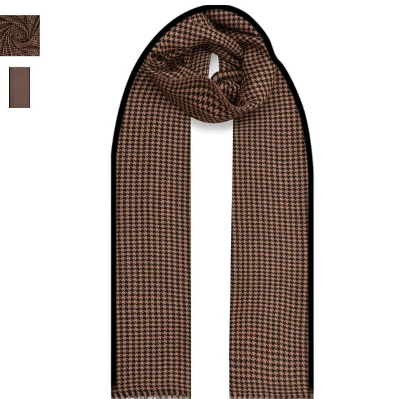 Janavi Houndstooth Scarf KU: JI072 Mocha Mousse O/S